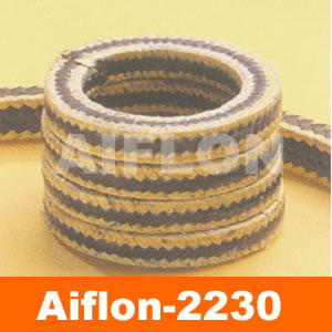 Graphited PTFE packing with aramid corners